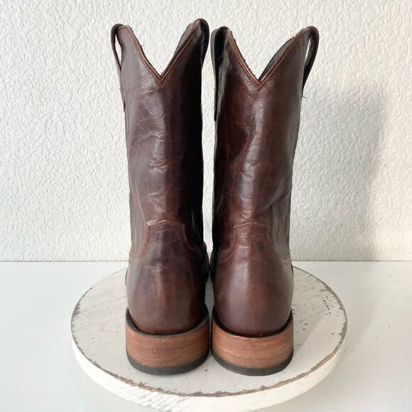 Classic Brown Leather Cowboy Boots - Picture 3 of 10
